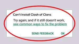 Can't install clash of clans error