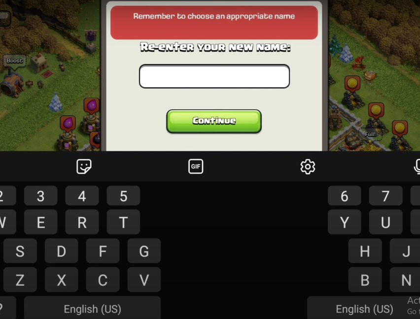 change name in clash of clans